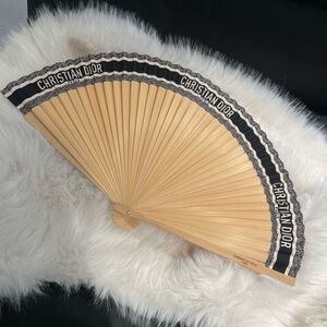 RARE Christian Dior DIORIVIERA Folding Fan Navy Black